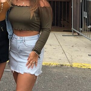 Army Green Off-Shoulder Women's Top